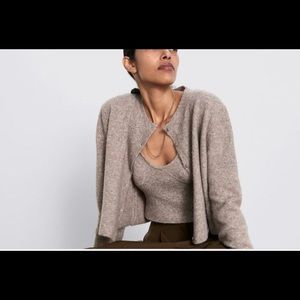 Zara wool blend bra-digan set